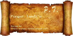 Punger Tamás névjegykártya